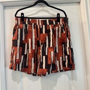 Treasure & Bond Orange and Black Cargo Shorts